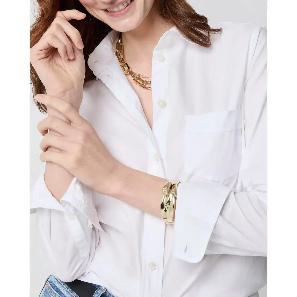 J.Crew Button-up cotton poplin shirt in signature fit Cotton White 2X NWT